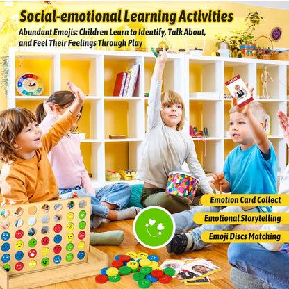 Garybank Social Emotional Learning Activities for Kids, Feelings Connect Game w/56 Emotion Cards, Play Therapy Toys for School Counselors, Social Coping Skills for Children, Teacher Office Must Haves