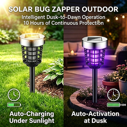 4 Pack Solar Bug Zapper Outdoor Waterproof Mosquito Repellent Outdoor Patio Mosquito Trap & Killer for Moths, Gnats, Flies, Small Flying Insect, Solar Powered Fly Zapper for Backyard, Garden, Patio