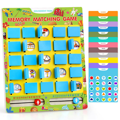 Vinlon Matching Memory Game for Kids Ages 4-8, Flip to Win Board Games Travel Toys Parlor Games for 3 4 5 6 7 8 Years Old, Road Trip Essentials, Airplane, Car Activity Easter Basket Stuffers