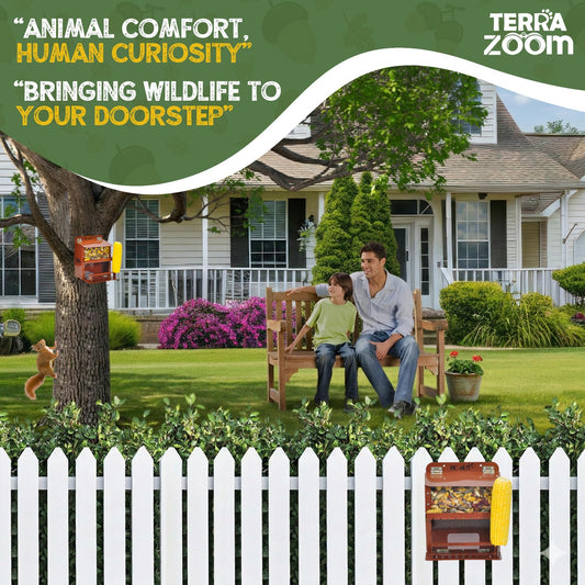 Metal Squirrel Feeder - Avoid Food Moisture and Spilling - Safe, No Assembly Needed - Chew & Weather Resistant - Squirrel Feeders for Outside - Terra Zoom Squirrel Bar - Pic-Nut