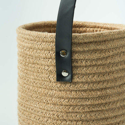 Goodpick 2pack Jute Hanging Basket - Small Woven Fern Hanging Rope Basket Flower Plants Wall Basket Decor Set Boho, 7.87 x 7 x 11.7 inches