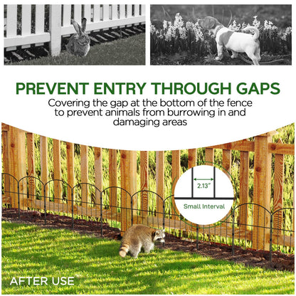 Goovilla Garden Fence, Total 10ft(L) x 24in(H) Garden Fencing Animal Barrier, 10 Pcs Rustproof Metal Fence Panels, Black No Dig Fence, Decorative Garden Fences and Borders for Dogs, Flower Bed, Patio