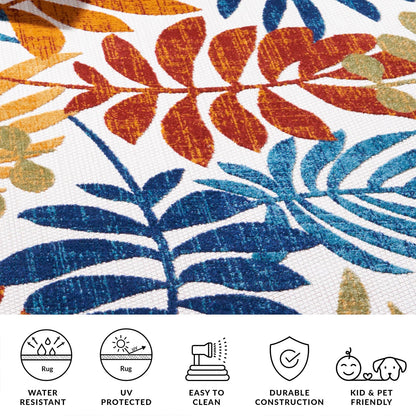 SAFAVIEH Washable Rug Outdoor Cabana Collection - 8' x 10', Cream & Red, Non-Shedding & Easy to Clean, Ideal for Patio, Backyard, Mudroom (CBN814A)