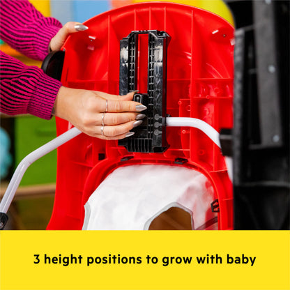 Bright Starts Little Speedster 3-in-1 Car Walker, Red Racer, Baby Activity Walker for Boys and Girls, 6 Months+