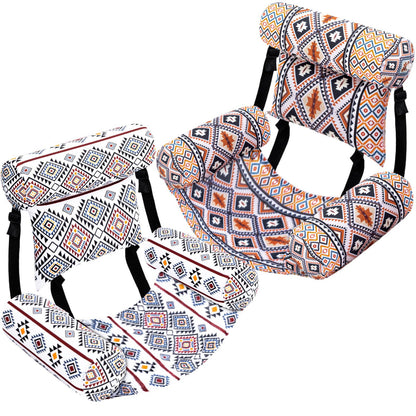 Threehoney 2 Pack Large Pool Chair Floats Adult Inflatable Pool Lounge Chair Summer Pattern Water Floating Chair Adjustable Pool Float Hammock for Swimming Pool Beach Party Game(Native Pattern)