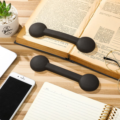2 Pieces Weighted Bookmarks Book Weight Page Holder Rubber Book Weight Bookmark Portable Weighted Rubber Page Holder for Adults Reading(Black)