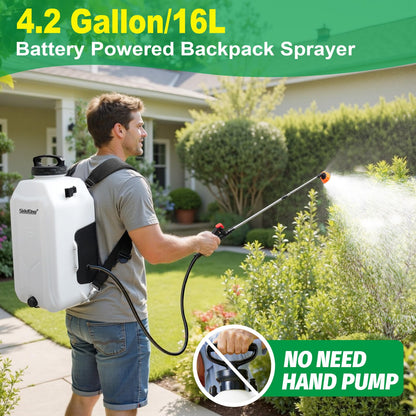 SideKing 4.2 Gallon Backpack Sprayer Battery Powered, 100 PSI Electric Garden Sprayer Compatible with Makita 12V Battery, Weed Sprayer with Telescopic Wand & 4 Nozzles for Lawn, Yard & Pest Control