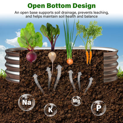Eclaron Raised Garden Bed Kit,2 Pack 4x2x1ft Galvanized Garden Beds Outdoor with Safety Edging,Rust-Resistant Garden Bed - Oval Large Metal Planter Box for Vegetables…