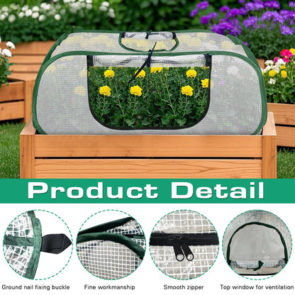 Garden Rows Accelerator Plants Cover-Garden Greenhouse with Roll-up Zipper Door,Thicker PE Cover for Indoor Outdoor Vegetable Fruits Rows - 45" L x 22" W x 16" H (White, 1 Pack)
