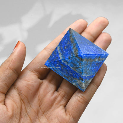 Amazing Gemstone Lapis Lazuli Pyramid Crystal Healing Stones - 1.5" Great Pyramid Figurine of Natural Stone Pyramid for Meditation, Reiki, Chakra Balancing and Crystal Pyramids Grid