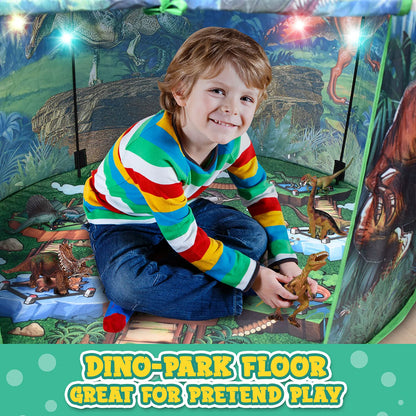Dinosaur Pop Up Kids’ Play Tent by Toy to Enjoy - Perfect for Indoor & Outdoor. Dinosaur Camping Tent for Toddlers, Boys&Girls. Includes Remote Controlled Lights, Roar Sound Button & 3 Different Toys