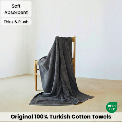 SALBAKOS Luxury 100% Turkish Cotton Bath Sheets 40x80 in Oversized Extra Large Bath Towels | Premium Hotel Quality Thick Soft Absorbent Turkish Towel for Spa Beach (Pack of 1, Gray, Jumbo Bath Sheet)