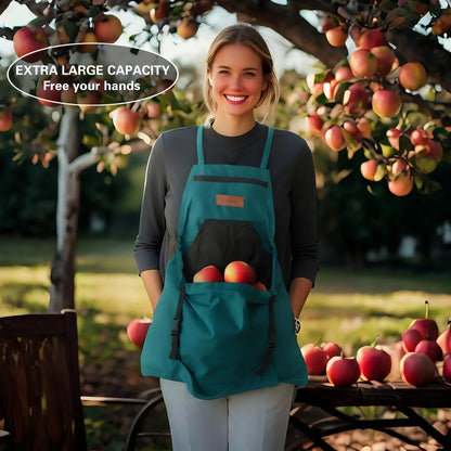 Lingogo Direct Gardening Apron with Harvesting Pouch for Women/Men, Adjustable Cross Back，Zippered Phone Pocket - Great Gift