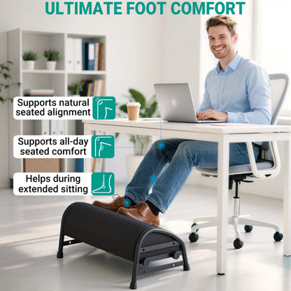 YEASHEIN Adjustable Foot Rest for Under Desk at Work, Ergonomic Foot Stools with 7 Positions, Elevated Cushion Under Desk Footrest with Metal Frame, Leg Rest Used for Home, Car, PC Gaming Accessories