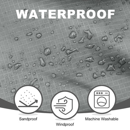 KawaGebo Kamp Fleece Waterproof Outdoor Blanket - Windproof Stadium Blanket for Camping, Picnics, and Sports Stay Dry and Comfortable 80"x 58"(Hoodeed, Gray)
