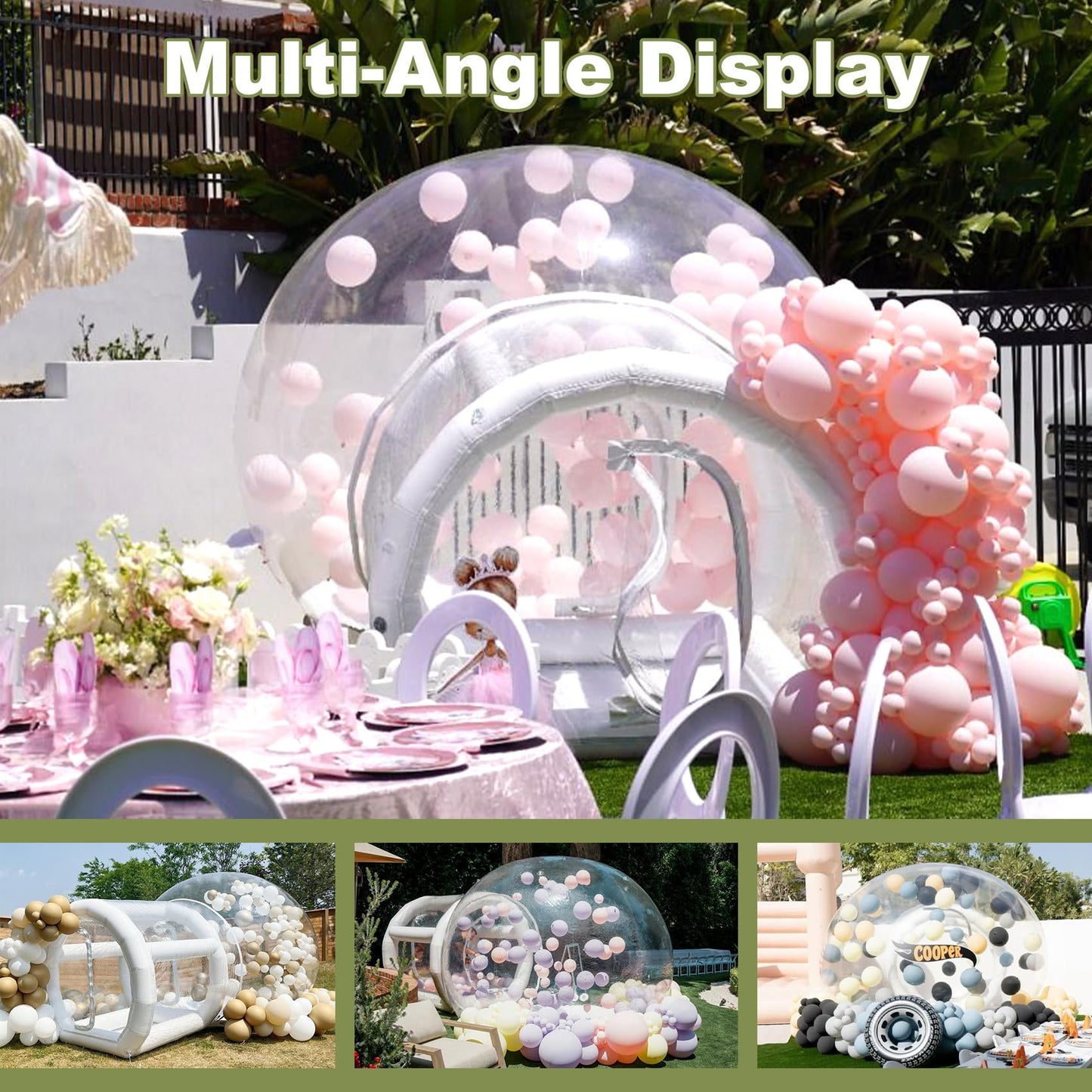 Eachup 10FT Inflatable Balloon House for Kids Adults,TPU White Commercial Inflatable Bubble House Ball Pit,Bubble Tent Dome Playground Set with Double Blower for Backyard Birthday Wedding Party