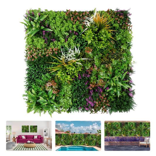 FOSZMAC 1PC 40"x 40" Artificial Grass for Wall, 3D Faux Boxwood Hedge Panels Green Wall Decor, Greenery Grass Wall Backdrop Panels for Indoor Outdoor Garden Backyard Ivy Privacy Fence Covering