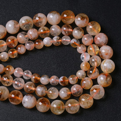 6MM 60PCS Natural Stone Citrine A Grade Quartz Crystal Loose Beads for Jewelry Making DIY Bracelet Necklace 1 Strand 15’’