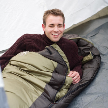 Coleman North Rim 0°F Big & Tall Sleeping Bag, Cold-Weather Mummy Sleep Sack with No-Snag Zipper & Adjustable Hood for Warmth & Ventilation, Large Camping Sleeping Bag