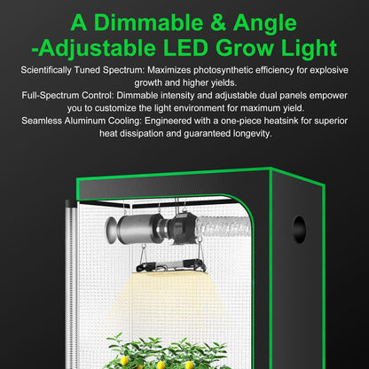 MELONFARM 100W LED Plant Grow Light Meets Plant Growth Requirements Multi-Angle Adjustable, Hanging Design Suitable for Various Growing scenarios