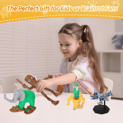 Sarcidery Brainrot Toys,Large Poseable Original Italian Brainrot Toys,Tung Tung Tung Sahur Desk Decor,Steal a Brainrot Toys, Collecting & Parent‑Child Playtime Gifts（7Pcs）