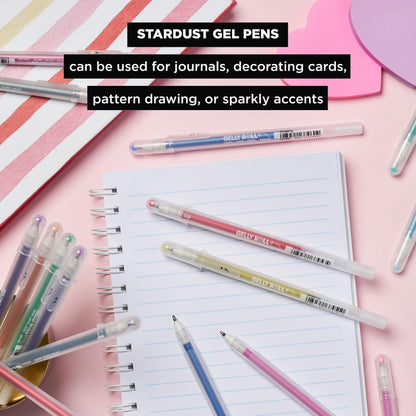 SAKURA 57906 6-Piece Gelly Roll Stardust Gel Pen Set, Bold, Clear