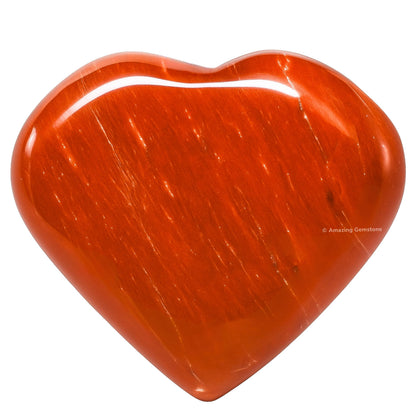 Amazing Gemstone Red Jasper Stone Heart - Pack of 2 Crystal Heart Stones Rocks - Corazones De Piedra Crystals and Healing Stones Heart Shaped Crystal - Stocking Stuffers Gifts