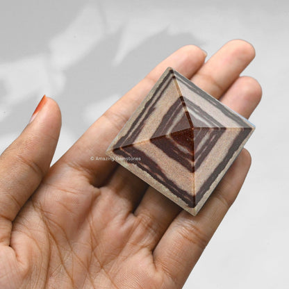 Amazing Gemstone Narmada Shiva Lingam Pyramid Crystal Healing Stones - 1.5" Great Pyramid Figurine of Natural Stone Pyramid for Meditation, Reiki, Chakra Balancing and Crystal Pyramids Grid