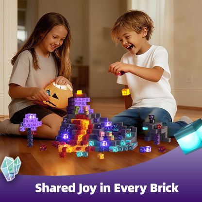 GobiDex Light-Up Magnetic Building Blocks Playset, STEM Sensory Travel Toys for Kids, Creative Pretend Play Montessori Gifts for Boys Girls