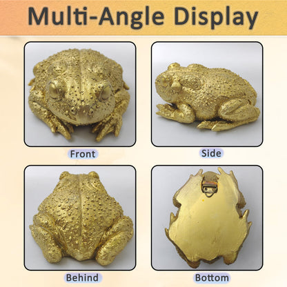 KISWIAR Gold Resin Frog Toad Sculpture, Resin Toad Figurine Wall Hanging Decor, Feng Shui Decoration for Office, Desktop and Garden (Toad)