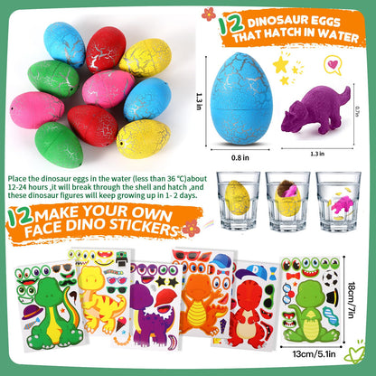CIRDOTSH Dinosaur Party Favors For 12 Kids, Dinosaur Birthday Party Supplies, Dinosaur Goodie Bags for Boys Girls Birthday, Dinosaur Gifts Bags Fillers Pinata Stuffers, Dinosaur Themed Party Toys