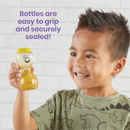 hand2mind Express Your Feelings Sensory Bottles-Primary Emotions, Quiet Toddler Fidgets for Classroom, Calm Down Corner Supplies, Social Emotional Learning, Sensory Toys for Kids with Autism