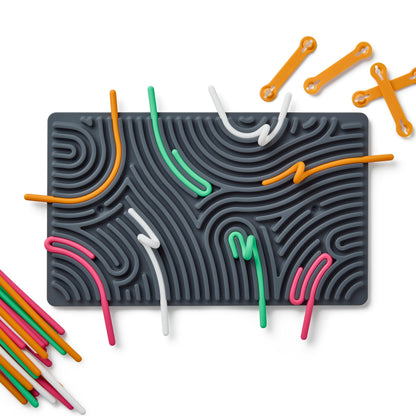 Pushpeel XL Sensory Activity Board – Expandable Silicone Fidget Toy for Stress, Anxiety, ADHD & Autism – Modular, Silent, No Mess - Granite
