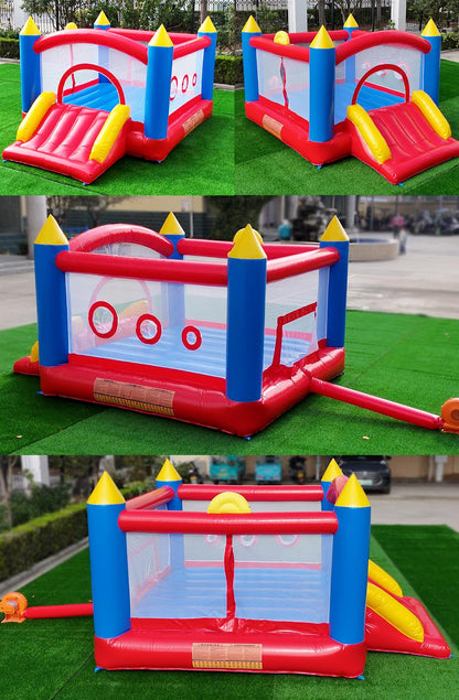 Hongcoral PVC Bounce House, Heavy-Duty Jumping Castle with Large Slide, 450LBS Capacity, Inflatable Bouncer with Blower - for Kids' Indoor & Outdoor Fun