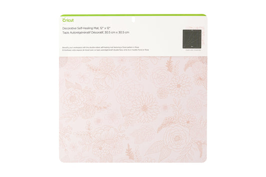 Cricut Self Healing Cutting Mat - Mat for use with TrueControl Knife, Rotary Cutter, Craft Knife, Xacto Knife - 12" x 12", Decorative, 2X Healing, Extra-Thick Cricut Cutting Mat, Rose