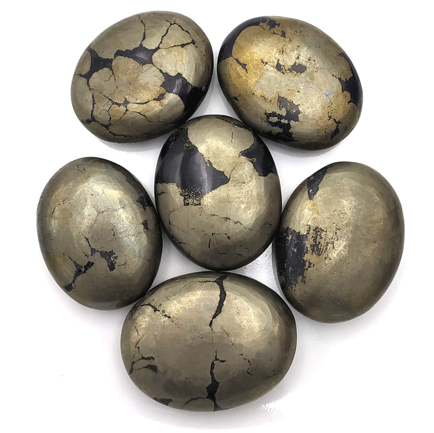 Amazing Gemstone Pyrite Crystals and Healing Stones - Large Palm Stone Crystals Piedra, Crystal for Good Luck, Positive Energy, Meditation - Unique Stocking Stuffers and Birthday Gifts for Women, Men