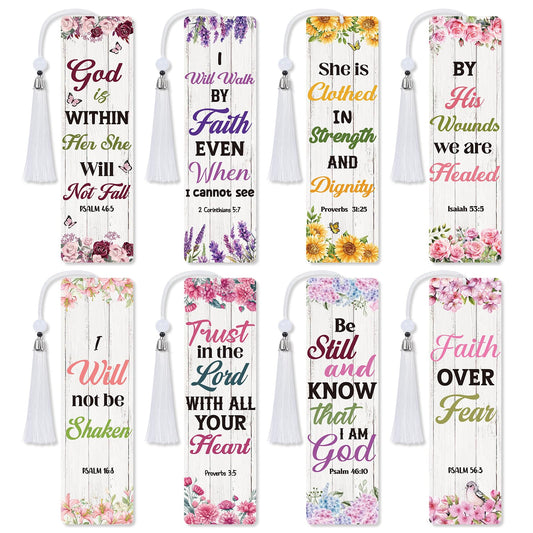 Sitsink Christian Diamond Art Kits - 8 Pcs Religious Diamond Art Bookmarks with Tassel