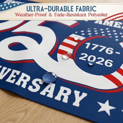 FLAGWIX American 250 Years Anniversary Flag - Polyester Double-sided Yard Flags For Outside Grommet Flag, 3x5 ft - 4th of July Decorations for Home Yard Garden Decor Banner, Gifts For Men Women