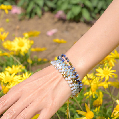Farfume Aquamarine - Hope - Crystal Beaded Bracelets, Chakra 4mm Natural Stone Beads Bracelets, Gemstone Spiritual Jewelry Gifts for Mother's Day