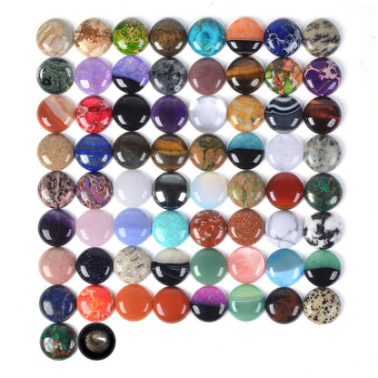 Wholesale Lot 24pcs Multi-color 25mm Gemstone Round Cab Cabochon For Jewelry Making