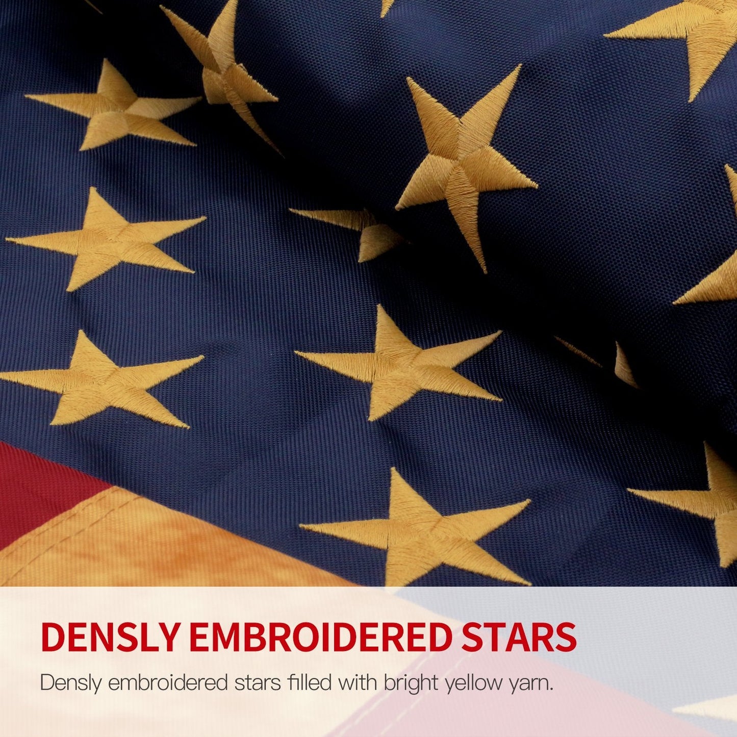 ANLEY Vintage Style Tea Stained American Flag 3x5 Foot - Embroidered Stars and Sewn Stripes - 4 Rows of Lock Stitching - Antiqued US National Banner Flags with Brass Grommets 3 X 5 Ft