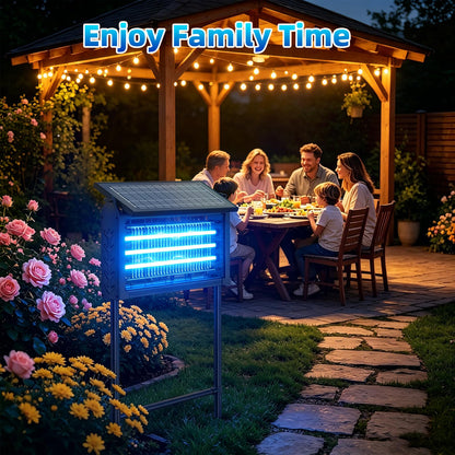 Solar Bug Zapper Outdoor 2026 Upgraded, 22 Inches Electric Mosquito Zapper with 10W Solar Panel, Waterproof Cordless Fly Insect Mosquito Trap for Backyard, Patio, Garden, RV, Camping