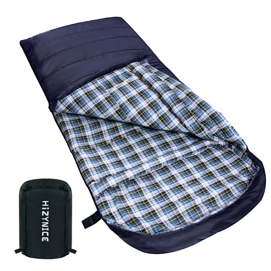 HiZYNICE Sleeping Bags for Adults Large Wide Cold Weather 20 Degree XL XXL Plus Size Oversized,Navy Blue Right Zip