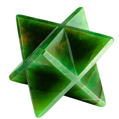 Amazing Gemstone Dark Green Aventurine Merkaba Crystal - 1.5 Inches Metaphysical Merkaba Star for Meditation - Energetic Tetrahedron and Healing Stones for Spiritual Growth and Healing (35-40mm)