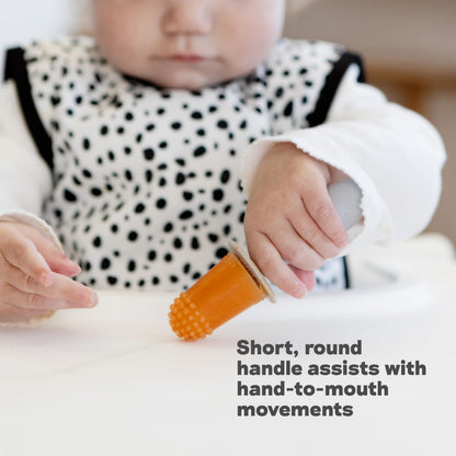 ezpz Tiny Pops (Pewter) - 4 Months+ - Popsicle Mold Set with Two Wands for Infants - Baby-Led Weaning + Teething Essentials