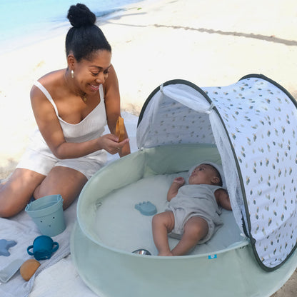 Babymoov Aquani 3-in-1 Infant & Baby Beach Tent & Pool, UV Protection Sunshade, Pop-Up Play Area & Portable Outdoor Paddling Pool, Provence
