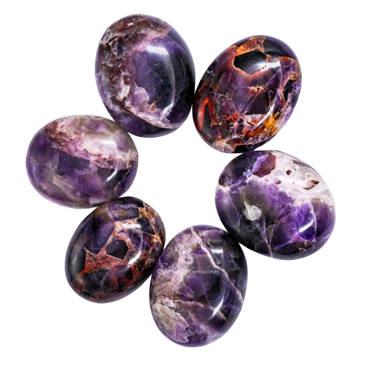 Dreamy Amethyst Crystals and Healing Stones - Large Palm Stone Crystals Piedra - Crystal for Good Luck, Positive Energy, Meditation - Unique Stocking Stuffers and Birthday Gifts for Women, Men