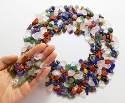 Mina Heal Chakra Stones Collection, Tumbled and Polished Natural Crystals, Mixed 7 Chakra Stones for Meditation, Energy Balance and Decorative Use (1Pound, 10-20mm)