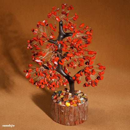 Crystal Tree of Life Red Chakra Stone, Birthday Gifts for Women, Mon and Sister,Feng Shui Office Decor Tree for Postive Energy, Money, Good Luck, Christmas Decor, Spiritual Gifts