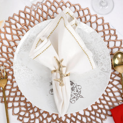 Modern Metal Napkin Rings Set of 12 - Napkin Rings Holder for Dinning Table Parties Dining Table, Weddings, and Special Events - Elegant Table Décor for Home & Restaurants (Gold) - CLEENTABLE